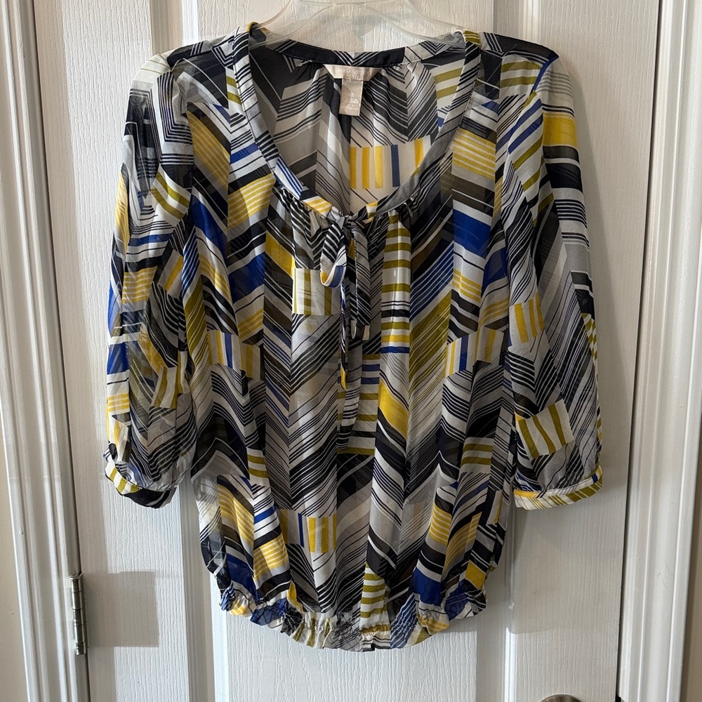 Banana Republic Multicolor Chevron Blouse